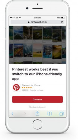 Pinterest App Interstitial